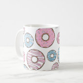 Roze Donuts, Blauwe Donuts, Sprinkles, Jouw naam Koffiemok (Voorkant links)