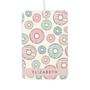 Roze Donuts, Blauwe Donuts, Sprinkles, Jouw naam Luchtverfrisser