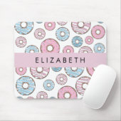 Roze Donuts, Blauwe Donuts, Sprinkles, Jouw naam Muismat (Met muis)