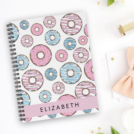 Roze Donuts, Blauwe Donuts, Sprinkles, Jouw naam Notitieboek