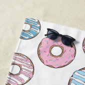 Roze Donuts, Blauwe Donuts, Sprinkles, Jouw naam Strandlaken (In situ)