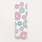 Roze Donuts, Blauwe Donuts, Sprinkles, Jouw naam Yogamat (Voorkant)