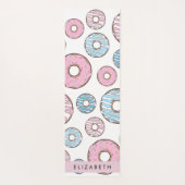 Roze Donuts, Blauwe Donuts, Sprinkles, Jouw naam Yogamat (Achterkant)
