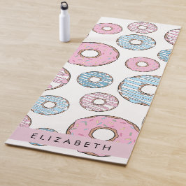 Roze Donuts, Blauwe Donuts, Sprinkles, Jouw naam Yogamat