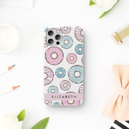 Roze Donuts, Blauwe Donuts, Strooisel, Je Naam iPhone 16 Hoesje