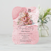 Roze Donuts & Bloemvlinder Meisje Baby Shower