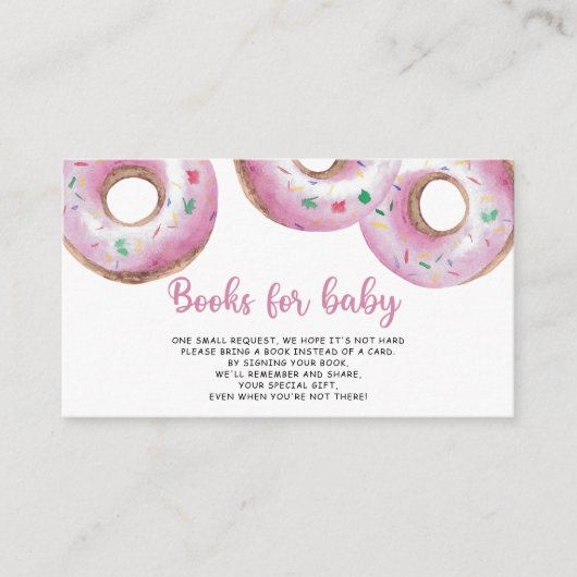 Roze Donuts Books for baby Informatiekaartje (Voorkant)