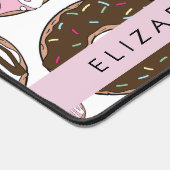 Roze Donuts, Bruine Donuts, Sprinkles, Jouw naam Bureaumat (Hoek)