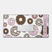 Roze Donuts, Bruine Donuts, Sprinkles, Jouw naam Bureaumat (Keyboard & Muis)