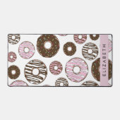 Roze Donuts, Bruine Donuts, Sprinkles, Jouw naam Bureaumat (Voorkant)