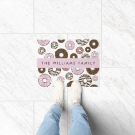 Roze Donuts, Bruine Donuts, Sprinkles, Jouw naam Deurmat