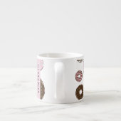Roze Donuts, Bruine Donuts, Sprinkles, Jouw naam Espresso Kop (Achterkant)