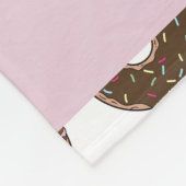 Roze Donuts, Bruine Donuts, Sprinkles, Jouw naam Fleece Deken (Hoek)