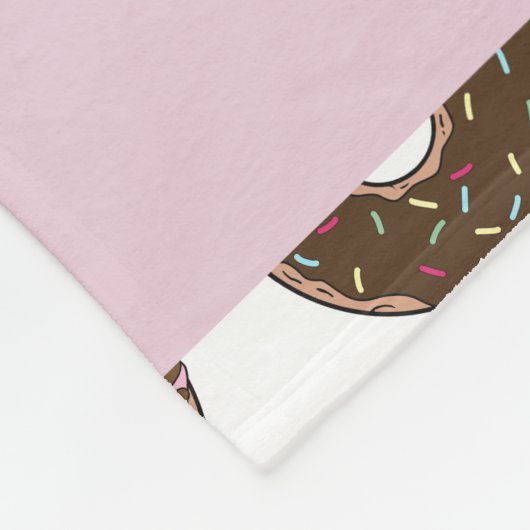 Roze Donuts, Bruine Donuts, Sprinkles, Jouw naam Fleece Deken (Hoek)