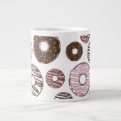 Roze Donuts, Bruine Donuts, Sprinkles, Jouw naam Grote Koffiekop (Voorkant)