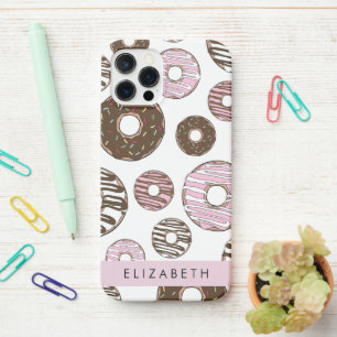 Roze Donuts, Bruine Donuts, Sprinkles, Jouw naam iPhone 12 Pro Hoesje