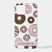 Roze Donuts, Bruine Donuts, Sprinkles, Jouw naam iPhone Hoesje (Achterkant)