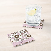 Roze Donuts, Bruine Donuts, Sprinkles, Jouw naam Kartonnen Onderzetters (Insitu)