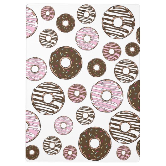 Roze Donuts, Bruine Donuts, Sprinkles, Jouw naam Klembord (Achterkant)