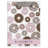 Roze Donuts, Bruine Donuts, Sprinkles, Jouw naam Klembord (Voorkant)