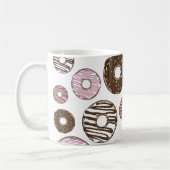 Roze Donuts, Bruine Donuts, Sprinkles, Jouw naam Koffiemok (Links)