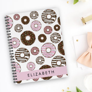 Roze Donuts, Bruine Donuts, Sprinkles, Jouw naam Notitieboek