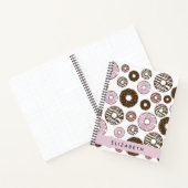 Roze Donuts, Bruine Donuts, Sprinkles, Jouw naam Notitieboek (Binnen)