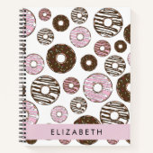 Roze Donuts, Bruine Donuts, Sprinkles, Jouw naam Notitieboek (Voorkant)