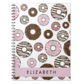 Roze Donuts, Bruine Donuts, Sprinkles, Jouw naam Notitieboek (Voorkant)
