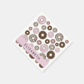 Roze Donuts, Bruine Donuts, Sprinkles, Jouw naam Servet (Hoek)
