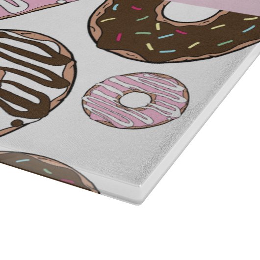 Roze Donuts, Bruine Donuts, Sprinkles, Jouw naam Snijplank (Hoek)