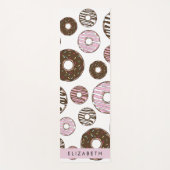 Roze Donuts, Bruine Donuts, Sprinkles, Jouw naam Yogamat (Voorkant)