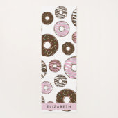 Roze Donuts, Bruine Donuts, Sprinkles, Jouw naam Yogamat (Achterkant)