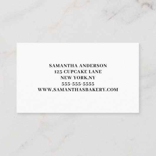 Roze Donuts Cupcakes Bakery Visitekaartje (Achterkant)