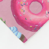 Roze Donuts, Cupcakes en Snoepjes Fleece Deken (Hoek)