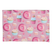 Roze Donuts, Cupcakes en Snoepjes Kussensloop (Voorkant)
