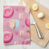 Roze Donuts, Cupcakes en Snoepjes Theedoek (Quarter Fold)