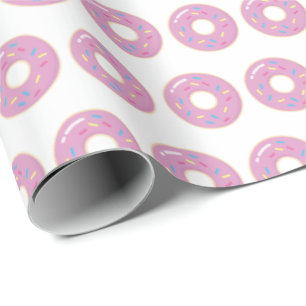Roze donuts die papier verpakken Gift Wrap Doughnu