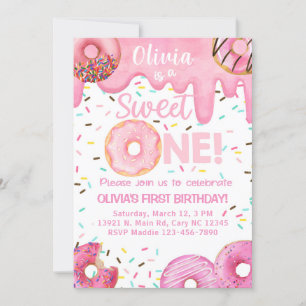 Roze donuts een liefje van een meisje op de verjaa kaart