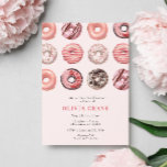 Roze Donuts en Diamonds Vrijgezellenfeest Kaart<br><div class="desc">Nodig uw gasten uit voor een gezellig en gezellig vrijgezellenfeest met onze "Pink Donuts and Diamonds" uitnodiging. Dit prachtige ontwerp combineert het plezier van heerlijke roze donuts met de elegantie van sprankelende diamanten,  waardoor het de perfecte keuze is voor een gedenkwaardige pre-huwelijksviering.</div>