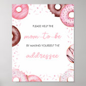 Roze Donuts en Luiers Baby Envelope Station Poster (Voorkant)