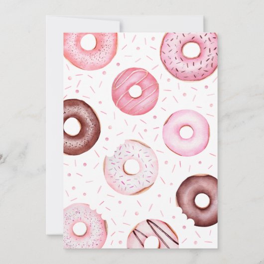 Roze Donuts en Luiers Baby shower Kaart (Achterkant)