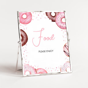 Roze Donuts en Luiers Baby shower Voedsel Poster