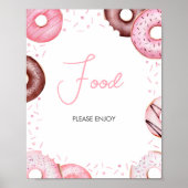 Roze Donuts en Luiers Baby shower Voedsel Poster (Voorkant)