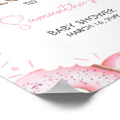 Roze Donuts en Luiers Baby shower Welkom Poster (Hoek)