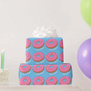 Roze Donuts gepersonaliseerd Toon voedsel - aangep Cadeaupapier