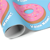 Roze Donuts gepersonaliseerd Toon voedsel - aangep Cadeaupapier (Rol Hoek)