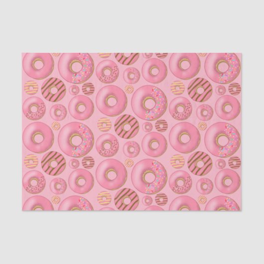 Roze Donuts gesorteerd patroon Tissuepapier (Voorkant)