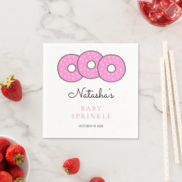 Roze Donuts Illustratie Baby shower Sprinkle Servet