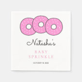 Roze Donuts Illustratie Baby shower Sprinkle Servet (Voorkant)